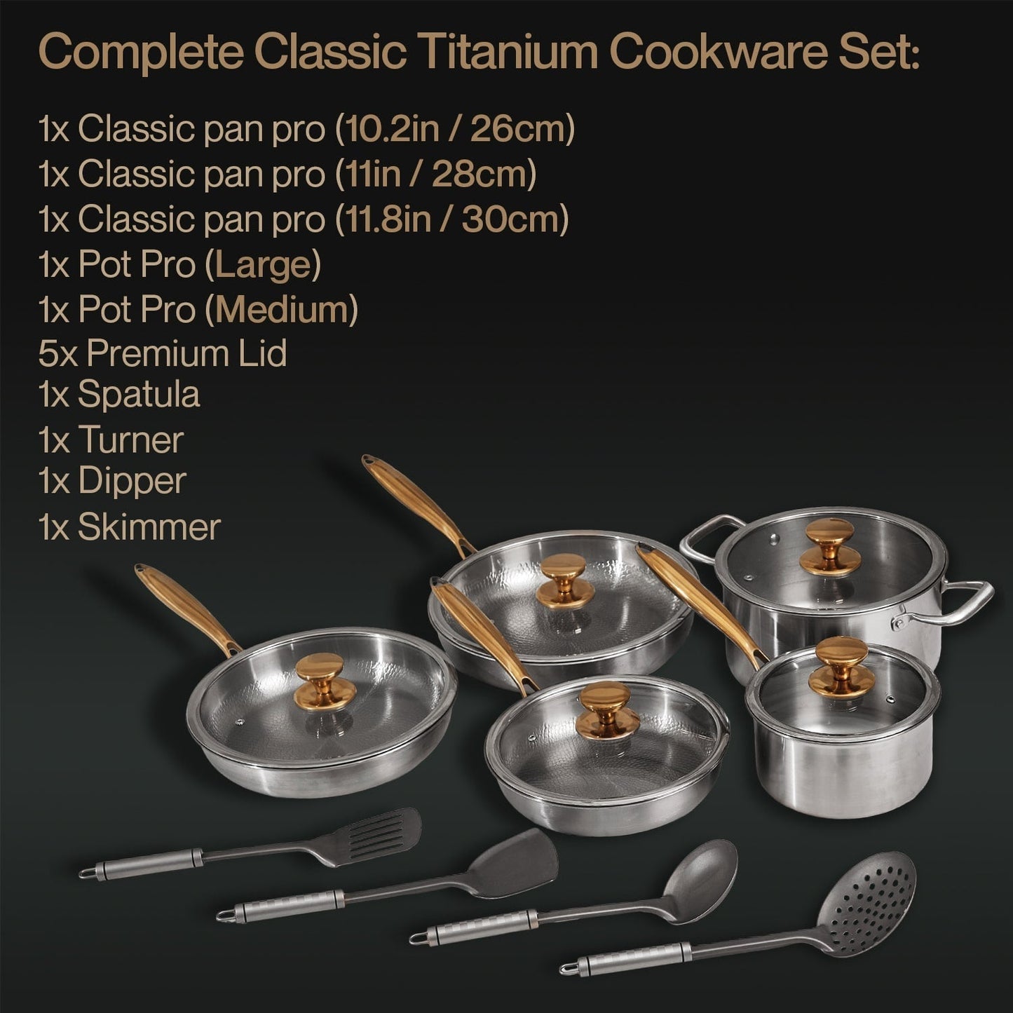 SPRING SALE EXCLUSIVE | Complete Classic Titanium Cookware Set (20 Piece)